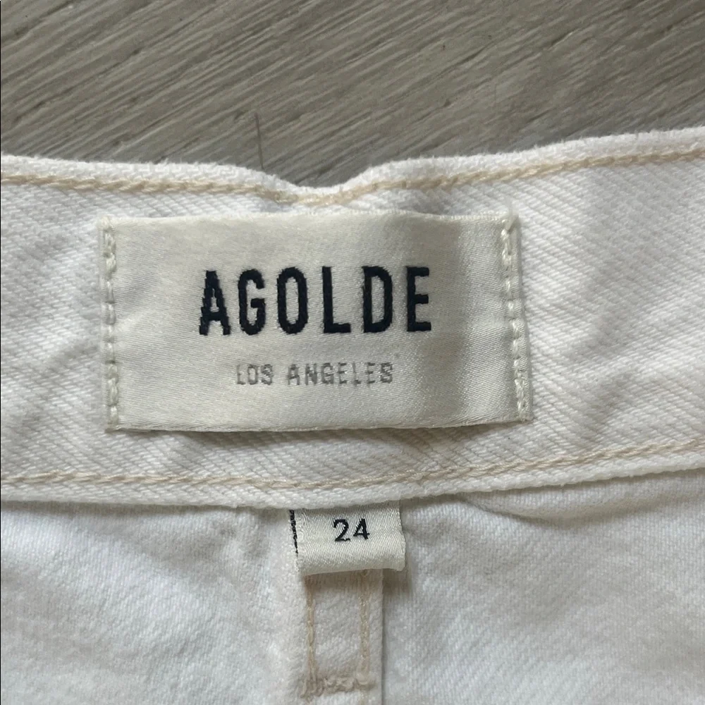 Agolde White Jean Shorts - Picture 2 of 3